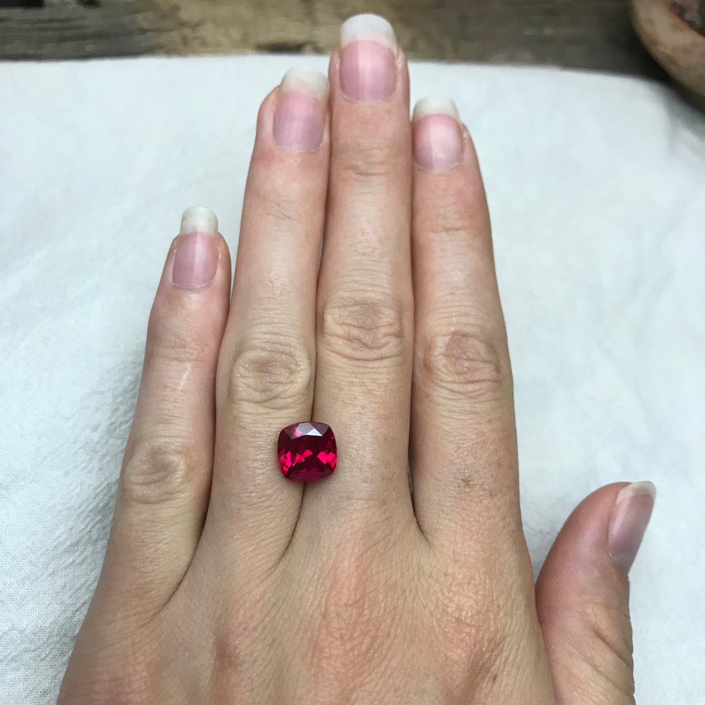 9mm Lab Ruby 4.65 carat Square Cushion Cut, Quality Lab Created Faceted Loose Red Synthetic Corundum