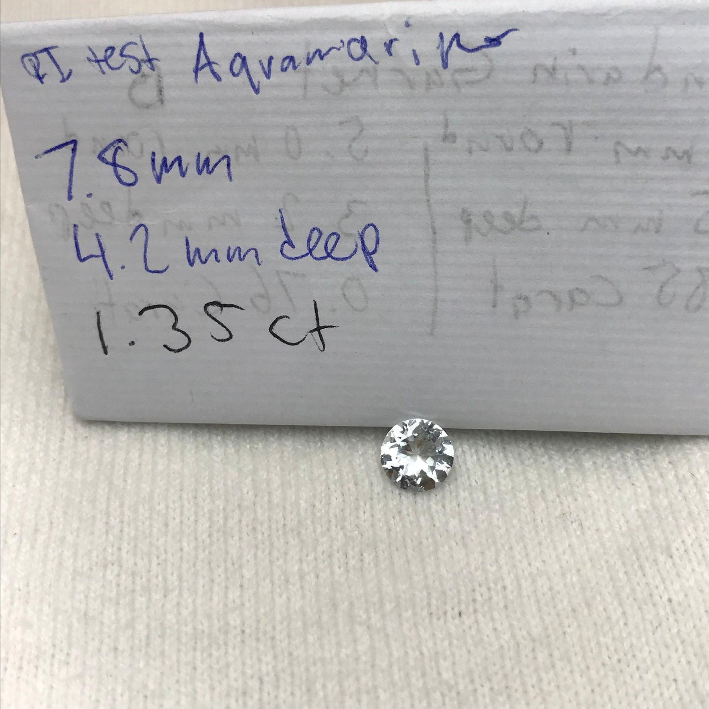 8mm Natural Light Aquamarine Round 1.35 carats, Loose Gemstone Unmounted Birthstone, Faceted Gem, 7.8mm