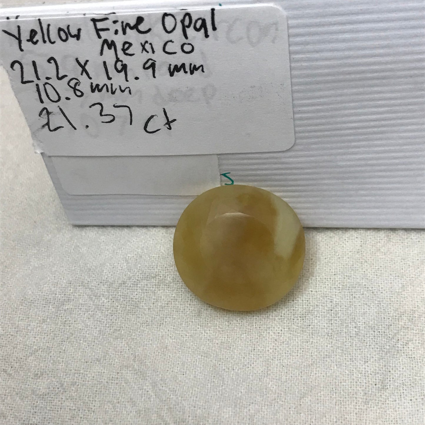 21x20mm Fire Opal 21.37 carat, Milky Yellow Mexican Fire Opal, Carat Natural Loose Gemstone, October Birthstone, Faceted Large Stone