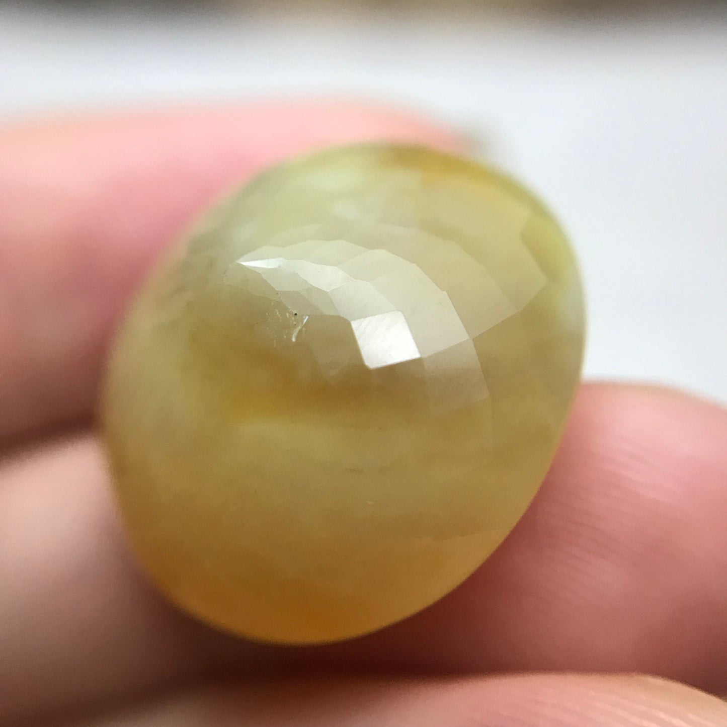 21x20mm Fire Opal 21.37 carat, Milky Yellow Mexican Fire Opal, Carat Natural Loose Gemstone, October Birthstone, Faceted Large Stone