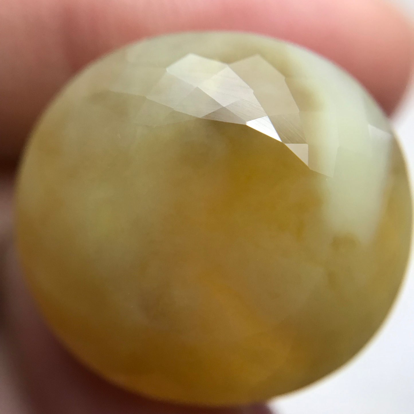 21x20mm Fire Opal 21.37 carat, Milky Yellow Mexican Fire Opal, Carat Natural Loose Gemstone, October Birthstone, Faceted Large Stone