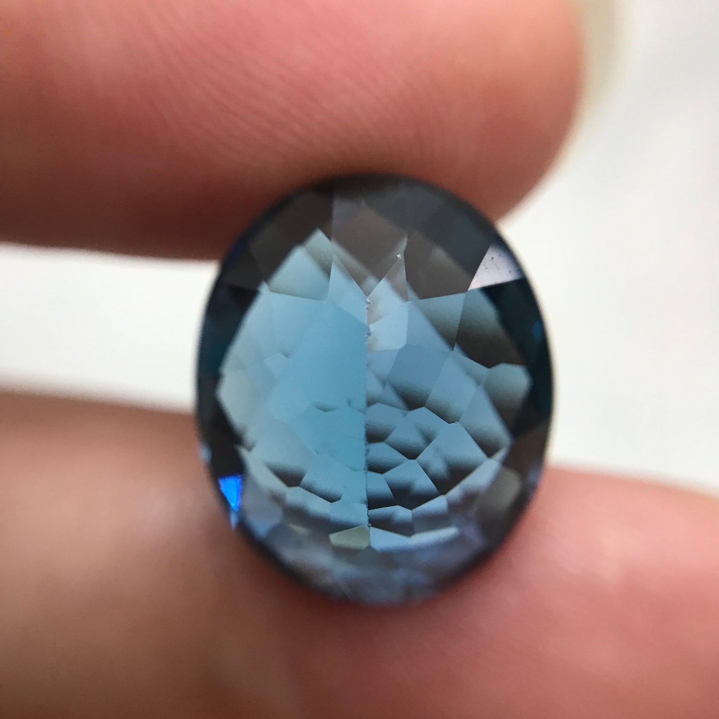 16 carat London Blue Topaz 17x14 Oval Checkerboard Cut, Faceted London Blue Loose Topaz, December Birthstone, Recycled Gems