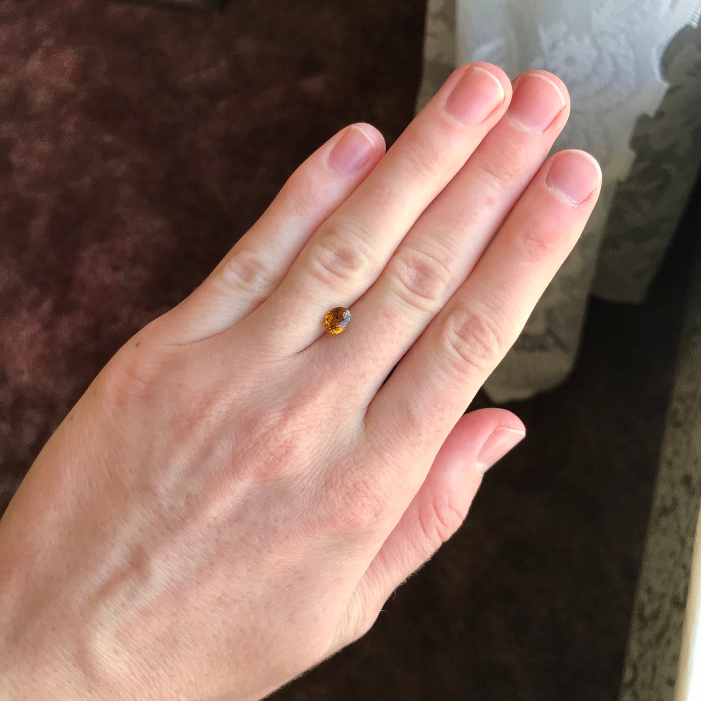 Natural Grossular Andradite Garnet 0.98 carat 6x5mm Oval Faceted Gemstone, Loose Gem, Golden Yellow Garnet