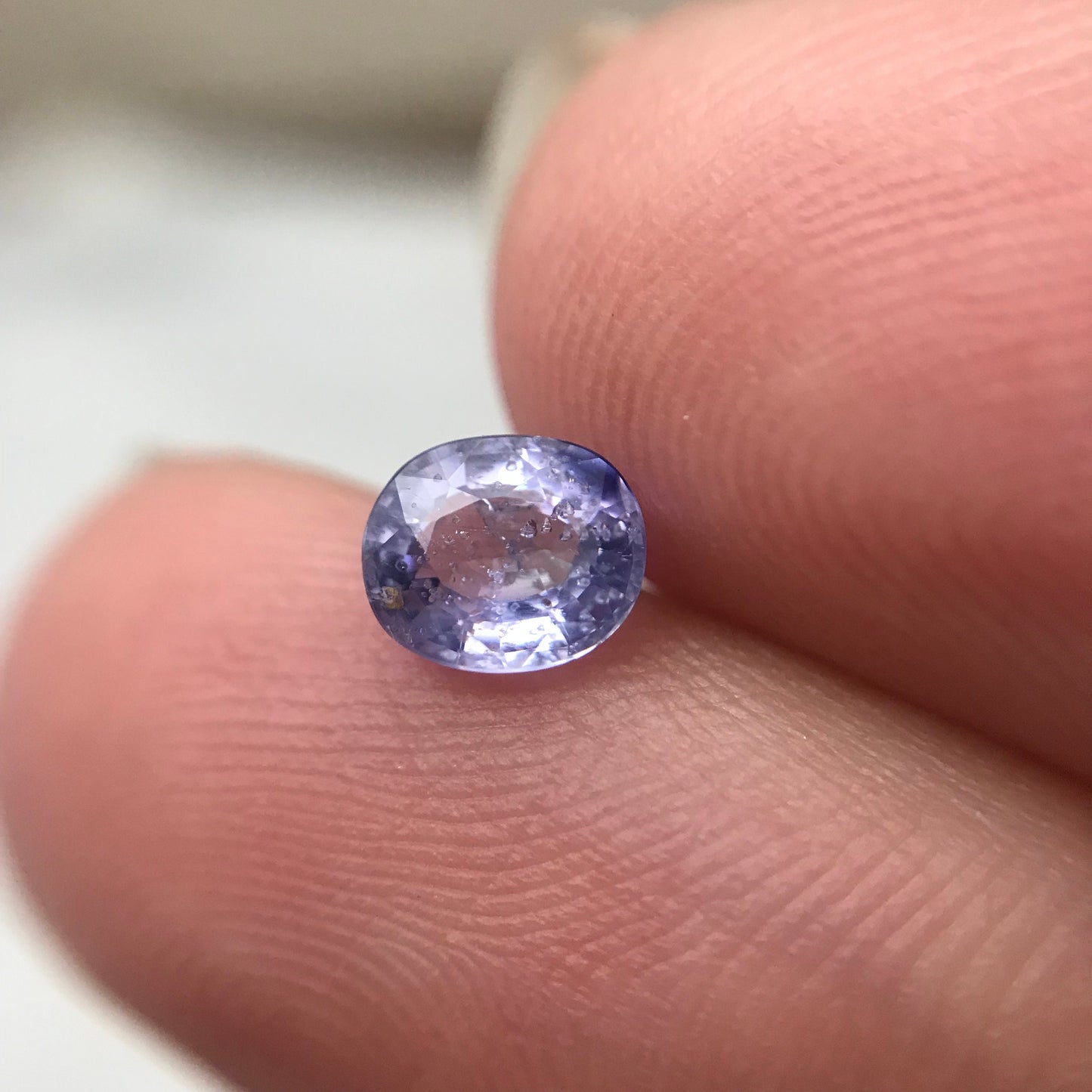 0.83 carat Untreated Natural Bluish Purple Sapphire 6x5mm Oval Cut Loose Faceted Stone