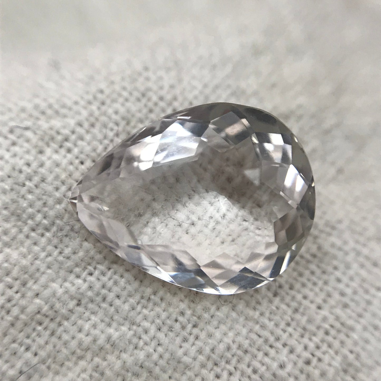 2 CT Very Light Morganite 10x8mm Pear Cut, Nearly Colorless Pink Beryl Loose Gemstone,