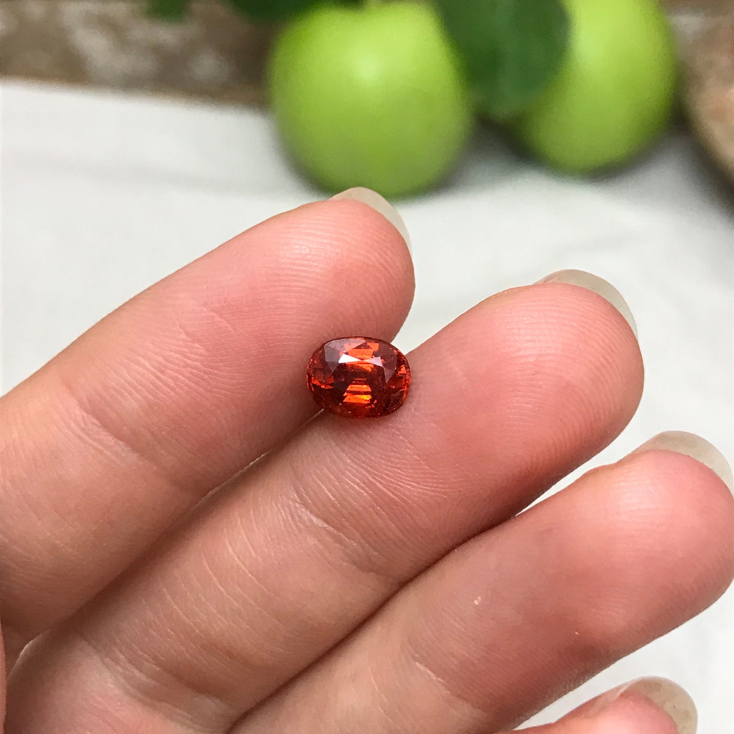 Natural Mandarin Spessartite Garnet 1.93 carats, 7.3x5.8mm Orange Red Faceted Garnet