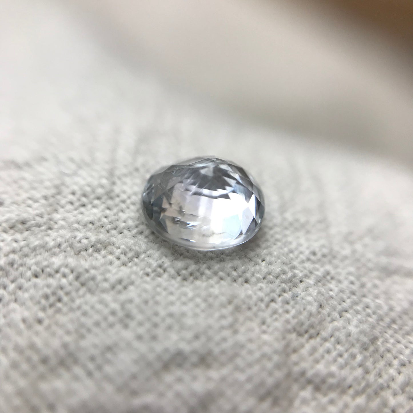 Natural Light Sapphire 6x5.5mm Oval 1.02 Carat Loose Faceted Corundum Light Ice Blue Sapphire, Nearly Colorless, Almost White Sapphire