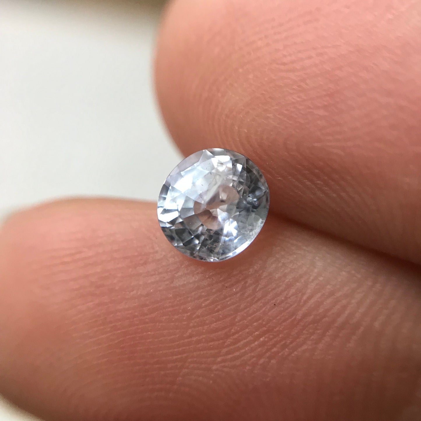 Natural Light Sapphire 6x5.5mm Oval 1.02 Carat Loose Faceted Corundum Light Ice Blue Sapphire, Nearly Colorless, Almost White Sapphire