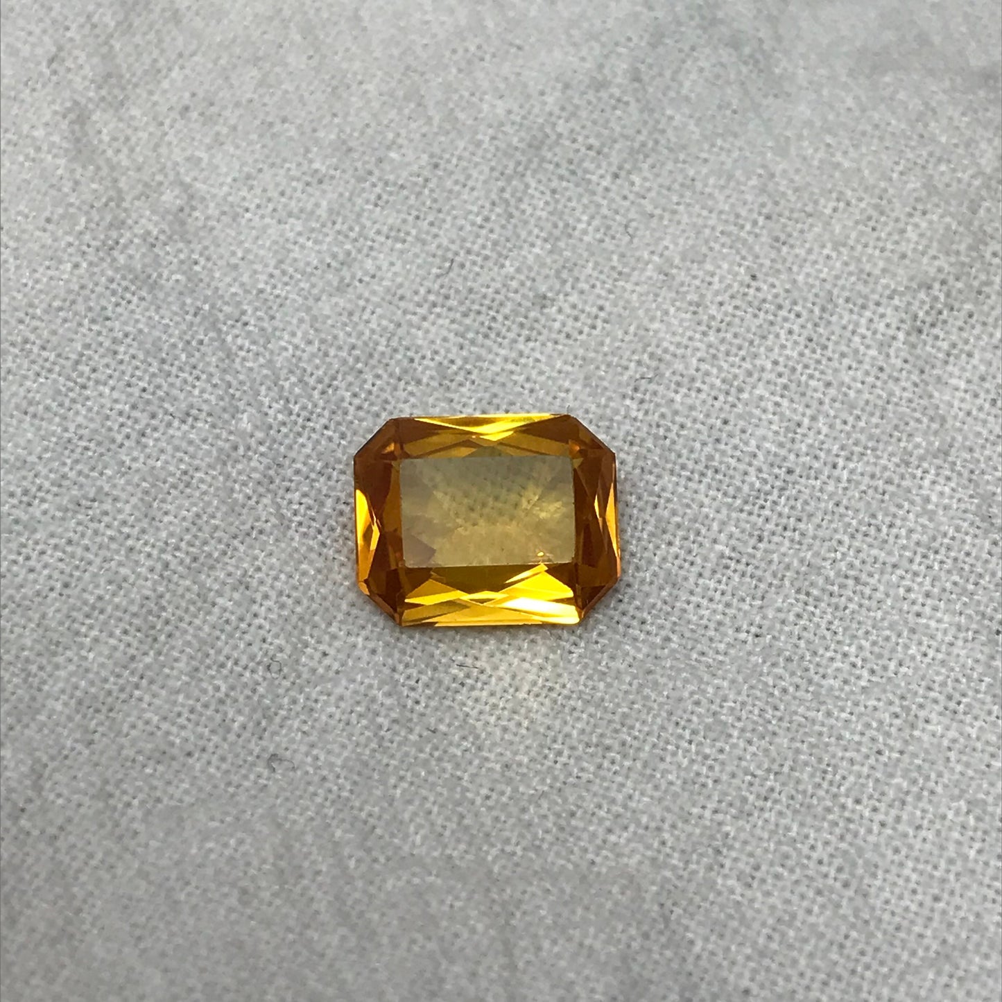 Orangey Yellow Lab Sapphire 3 Carat 10x8mm Rectangle Cut, Unmounted Faceted Loose Gemstones Synthetic Corundum