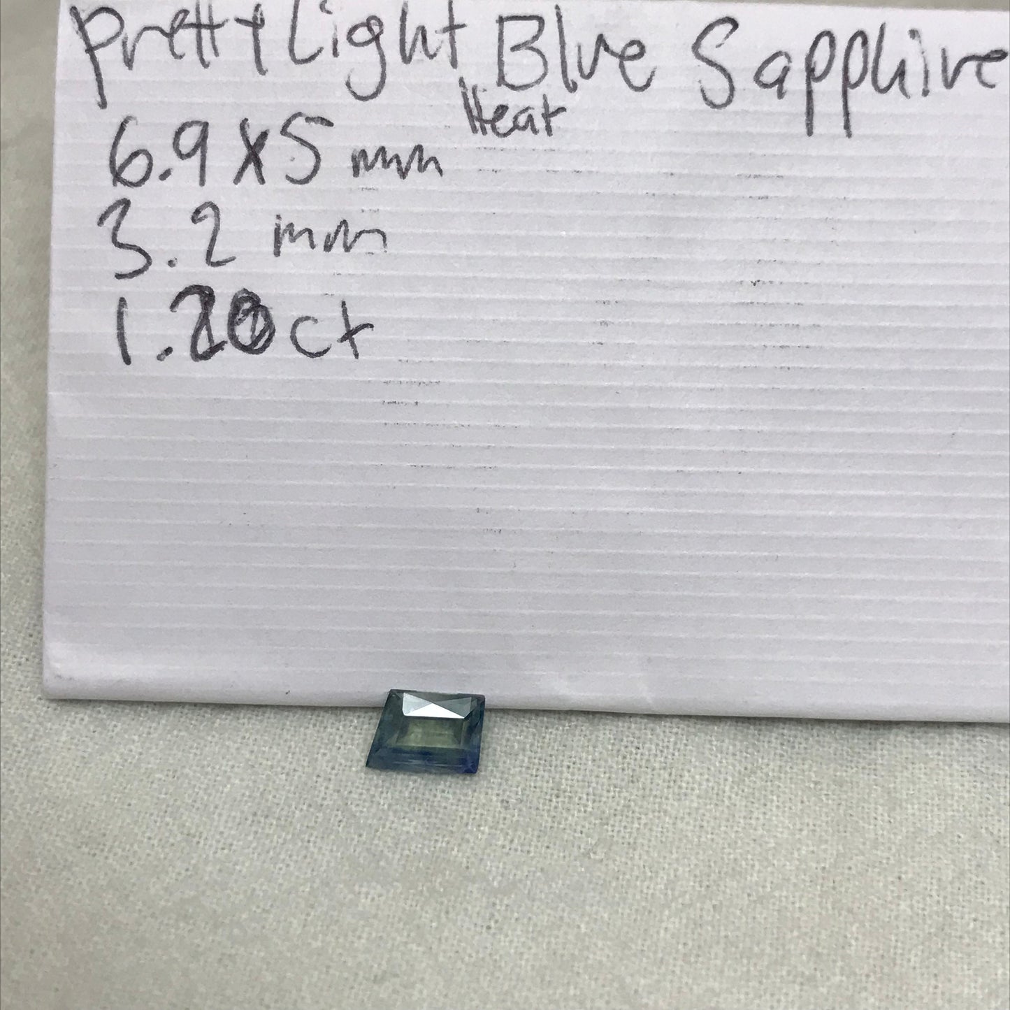 7x5mm Natural Light Blue Whistle Cut Sapphire 1.20 carat Loose Faceted Gemstone Bi-Color Light/Medium Blue Sapphire