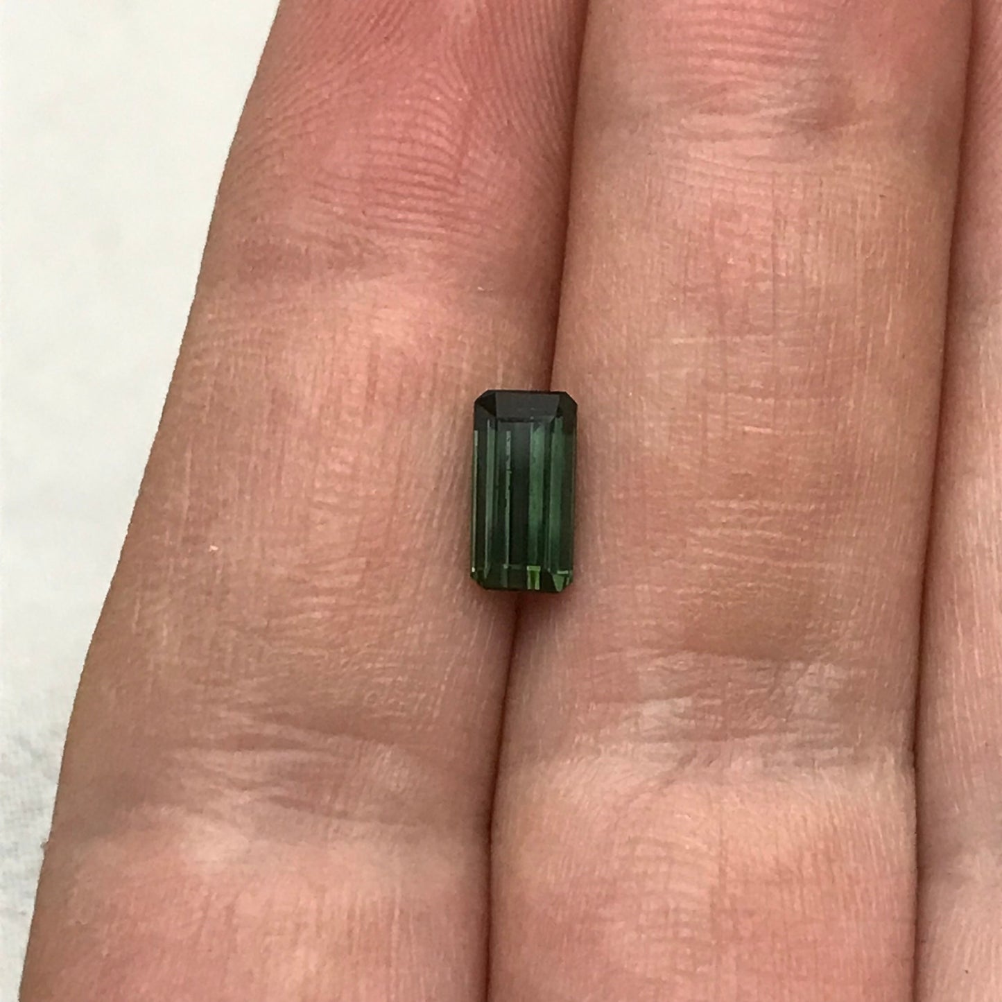 8x4mm Natural Deep Green Tourmaline 1.10 CT, Long Octagon Cut Faceted Loose Gemstone, Earth Mined Gem