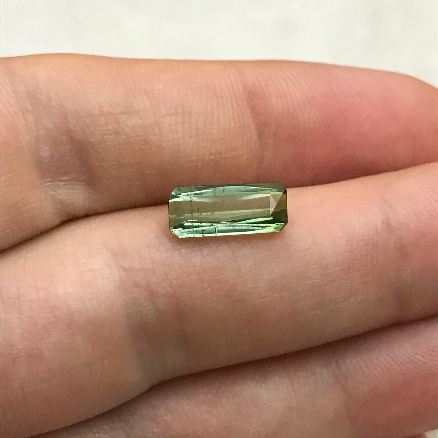 1.68 Ct Natural Green Tourmaline Rectangle Scissor Cut 11x4.7mm Faceted Loose Unmounted Gem Gemstone Earth Mined Genuine