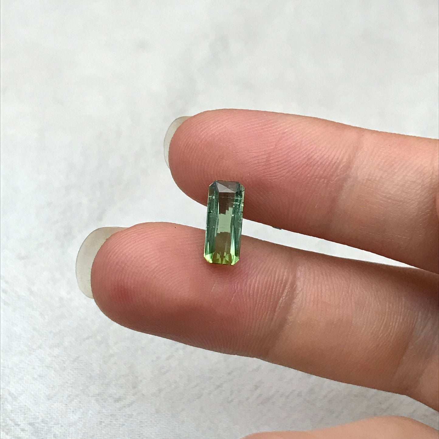 1.68 Ct Natural Green Tourmaline Rectangle Scissor Cut 11x4.7mm Faceted Loose Unmounted Gem Gemstone Earth Mined Genuine