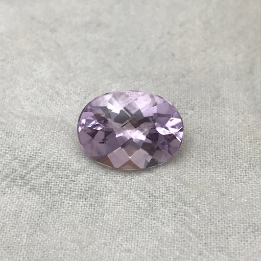 16x12mm Light Purple Amethyst, Checker Oval, 8.34 carat Loose Gem Reclaimed/Recycled Faceted Gemstone, February Birthstone