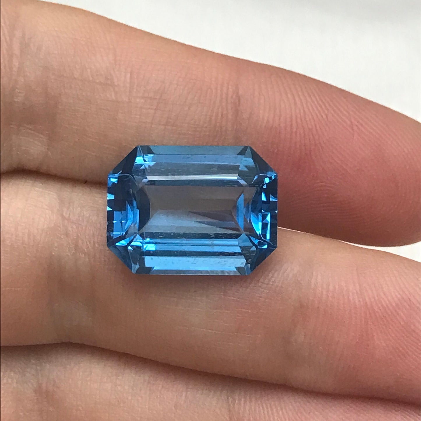 16x12mm Blue Topaz 14.47 Ct, Emerald Cut Loose Real Topaz, Reclaimed Faceted Gemstone, December Birthstone,