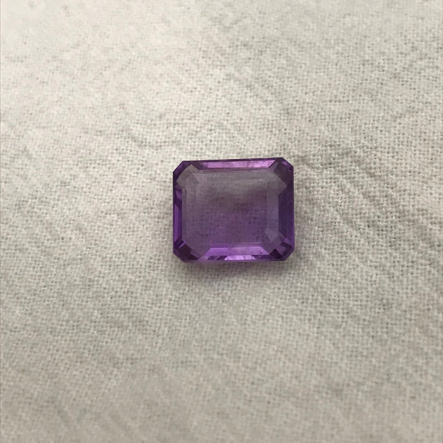 10.5x9 mm Purple Amethyst 4.19 Carat Rectangle Emerald Cut, Faceted Loose Unmounted Recycled/Reclaimed Gemstone