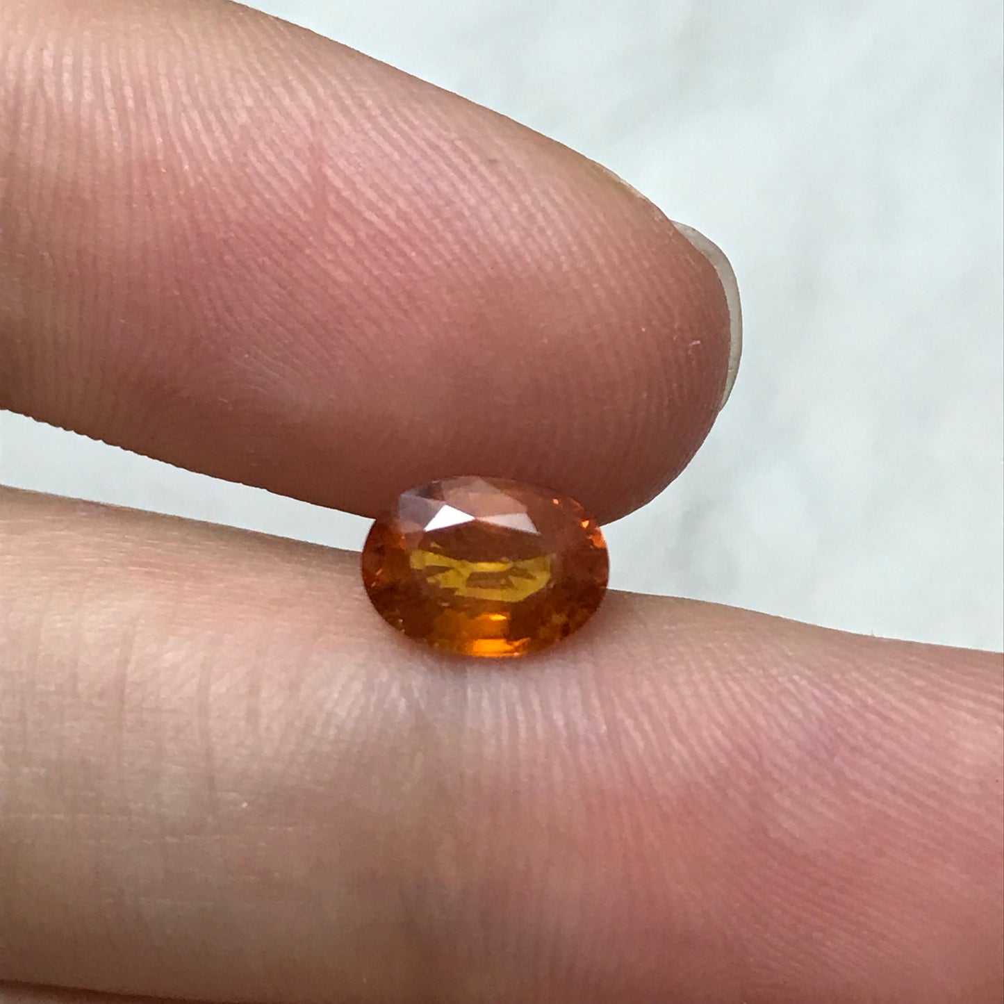 1.31 ct Natural Orange Sapphire 7.8x5.7mm Oval Cut Beryllium Treated Sapphire, Faceted Loose Gem,