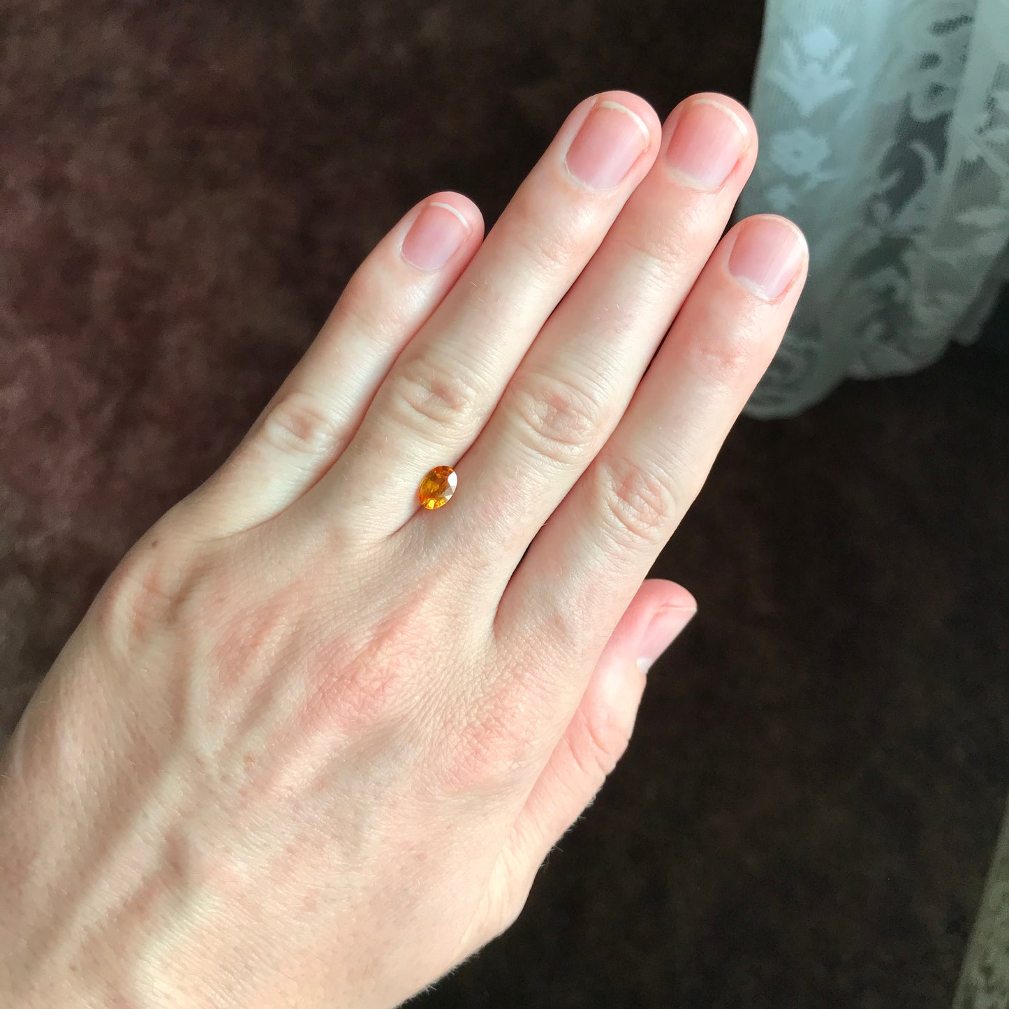 7x5mm Natural Yellow Orange Sapphire 0.82 Carat Beryllium Treated Oval Cut Corundum Gem Faceted Loose Unmounted Gemstone, Earth Mined