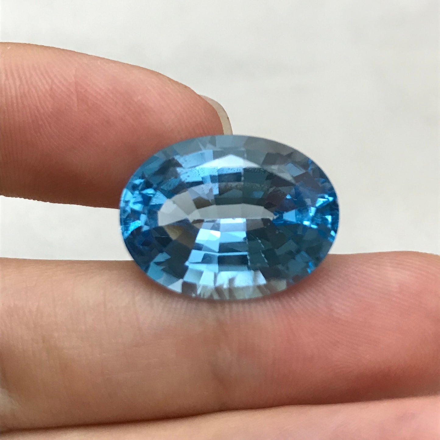 20x15mm Sky Blue Topaz 23 Ct, Oval Cut Loose Gem, Faceted Topaz, December Birthstone, Recycled Gemstone