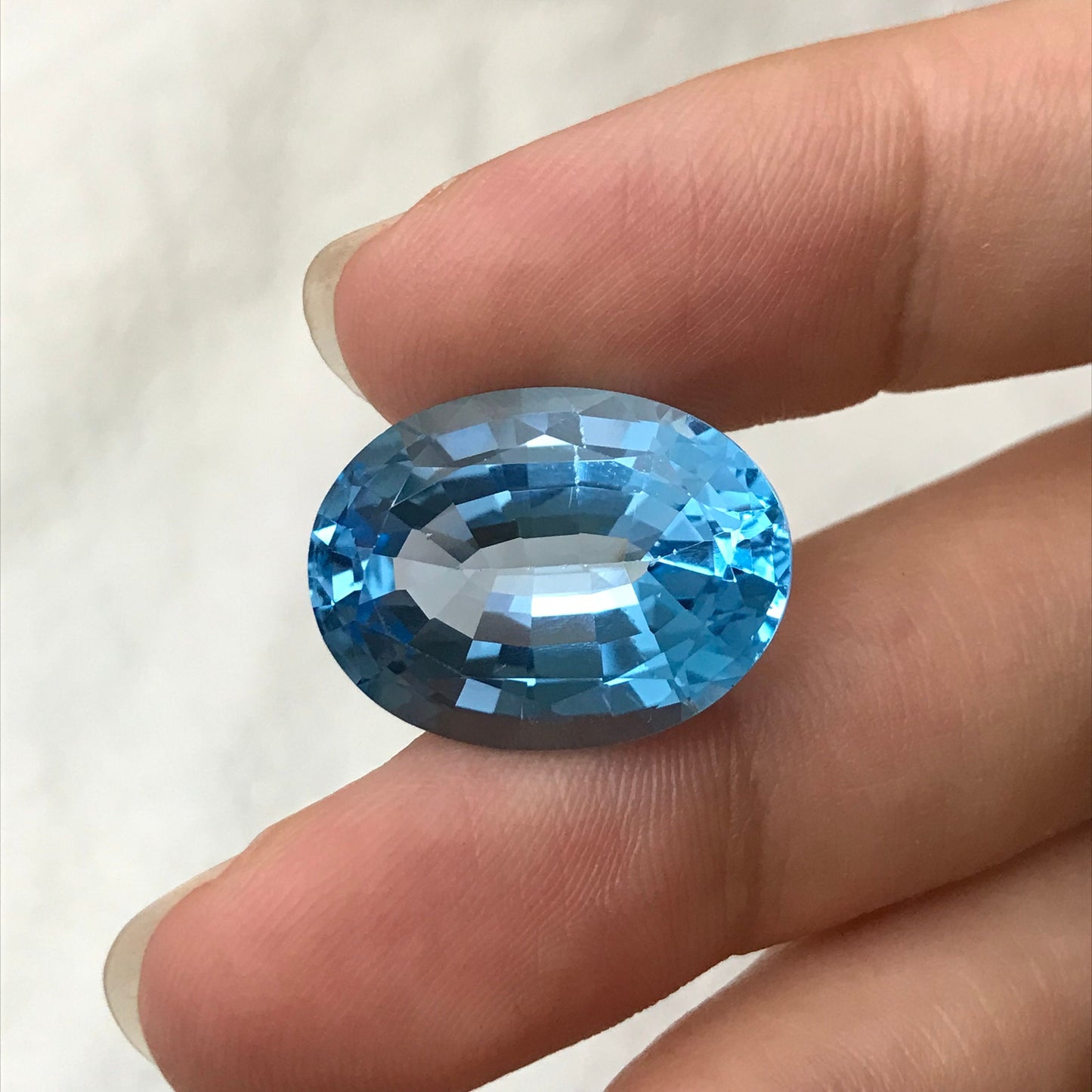 20x15mm Sky Blue Topaz 23 Ct, Oval Cut Loose Gem, Faceted Topaz, December Birthstone, Recycled Gemstone