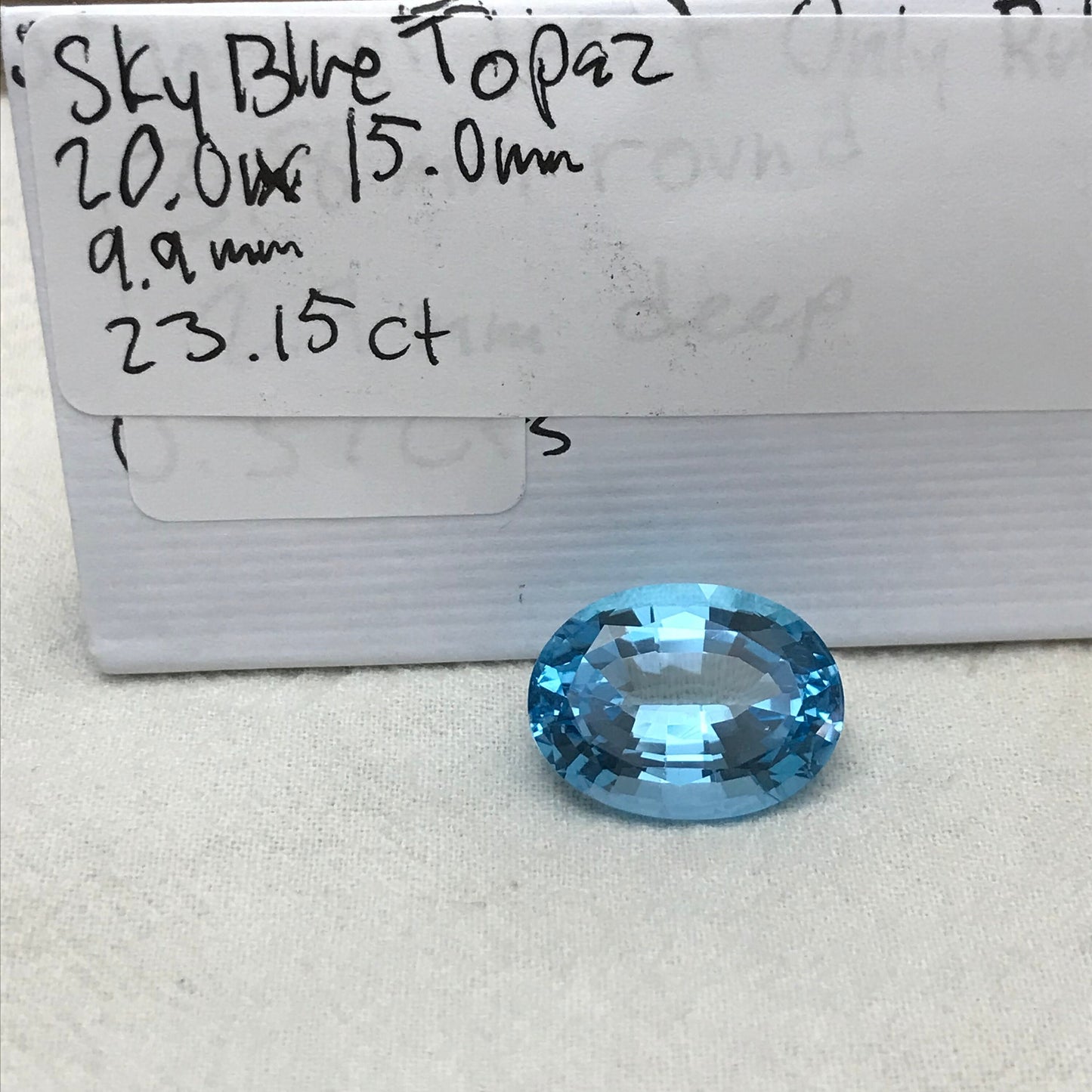 20x15mm Sky Blue Topaz 23 Ct, Oval Cut Loose Gem, Faceted Topaz, December Birthstone, Recycled Gemstone