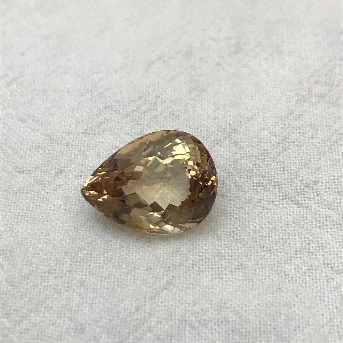 12 carat Natural Orangish Brown Topaz 16x12mm Pear Cut Faceted Gemstone, Large Stone, Loose Champagne Topaz