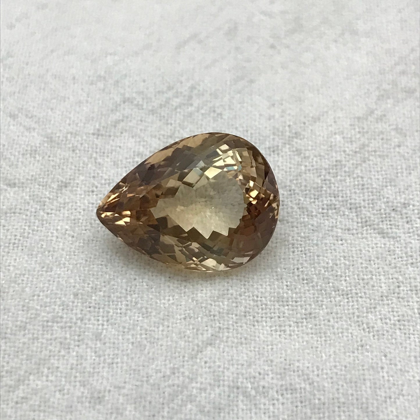12 carat Natural Orangish Brown Topaz 16x12mm Pear Cut Faceted Gemstone, Large Stone, Loose Champagne Topaz