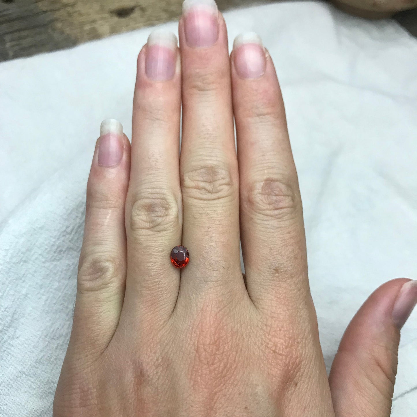 6x5mm Natural Mandarin Spessartite Garnet 0.94 carats, Oval Cut, Orange Red Faceted Garnet