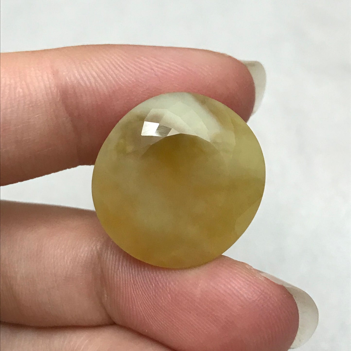 21x20mm Fire Opal 21.37 carat, Milky Yellow Mexican Fire Opal, Carat Natural Loose Gemstone, October Birthstone, Faceted Large Stone