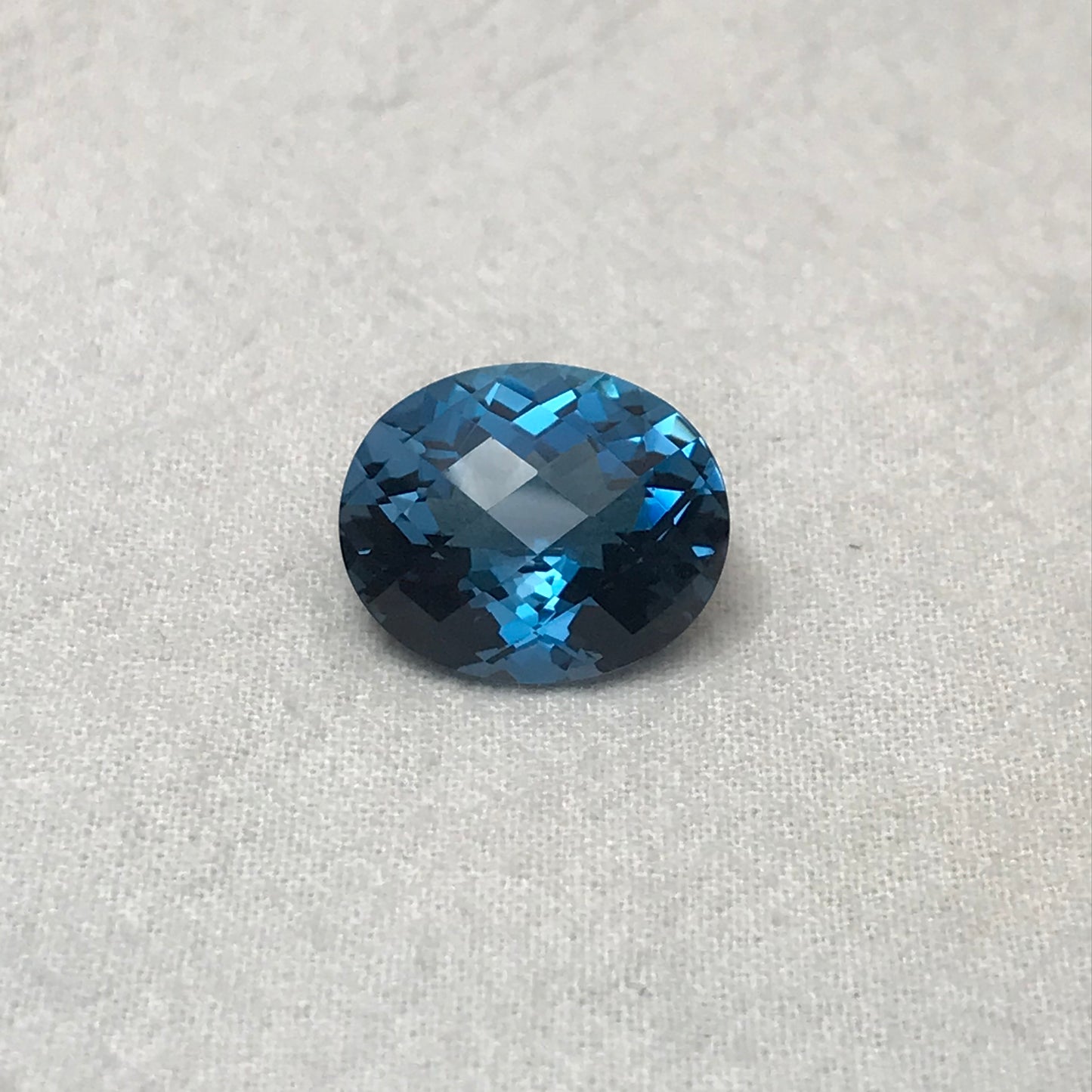 16 carat London Blue Topaz 17x14 Oval Checkerboard Cut, Faceted London Blue Loose Topaz, December Birthstone, Recycled Gems