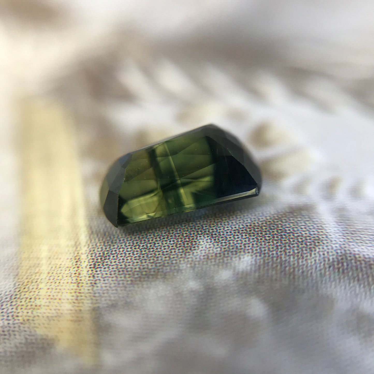 1.34 ct Natural Green Fancy Cut Sapphire 7.6x5mm Trapezoid cut Genuine Loose Unmounted Faceted Gemstone Bluish Green Sapphire