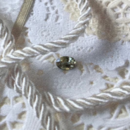 Natural Sapphire 5.6x3.7mm Oval Cut 0.49 Carat, Heat Treated, Natural Sapphire, Faceted Loose Unmounted Corundum Gemstone- Purple Green