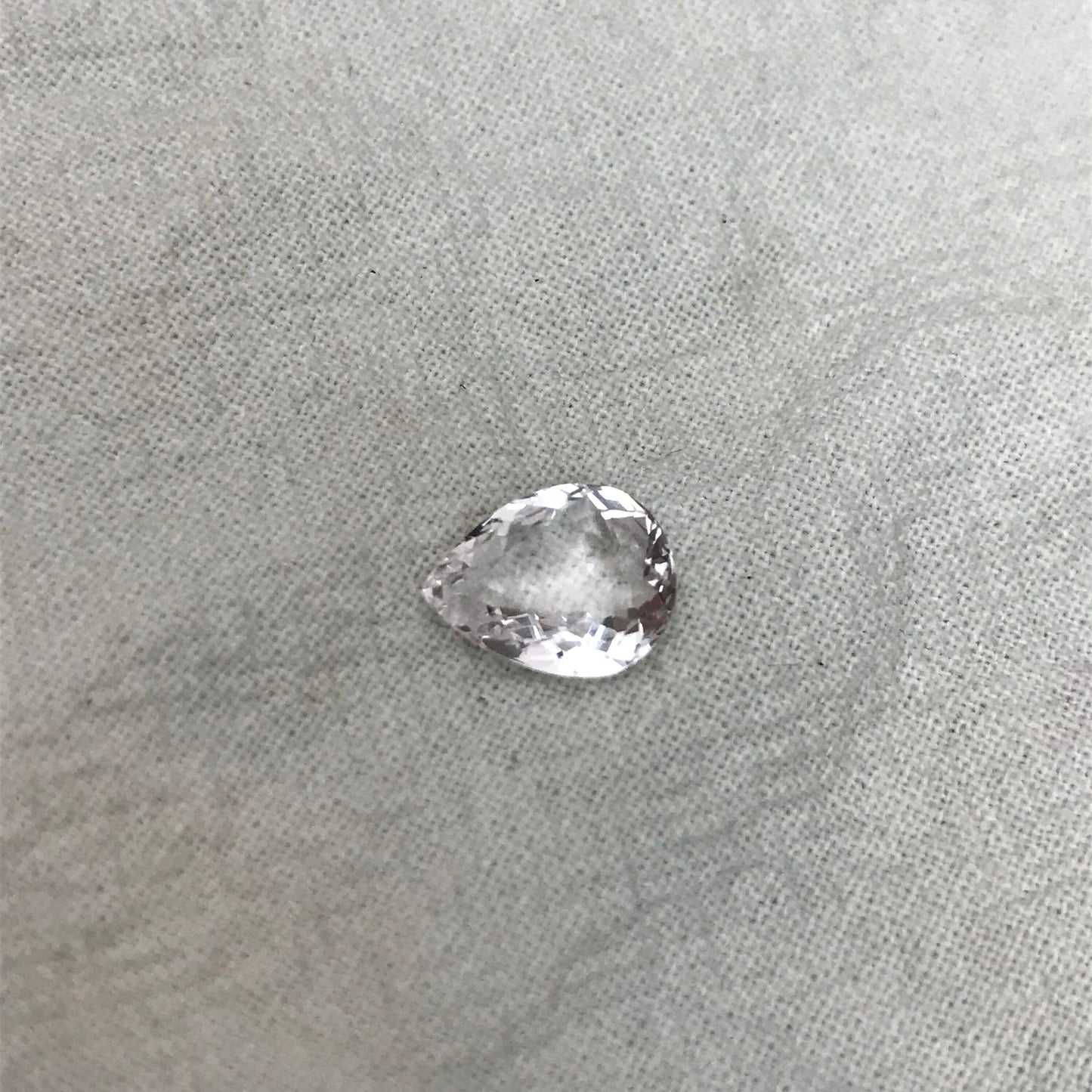 2 CT Very Light Morganite 10x8mm Pear Cut, Nearly Colorless Pink Beryl Loose Gemstone,