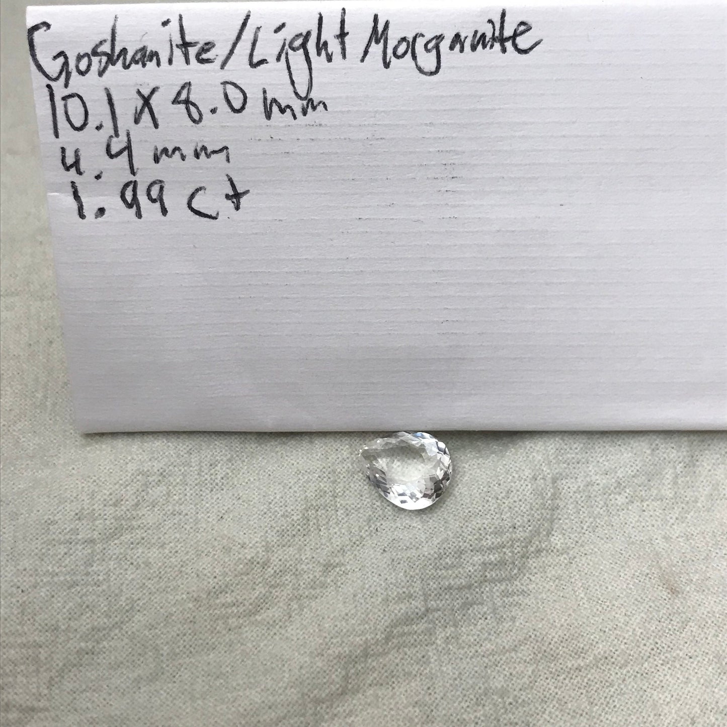 2 CT Very Light Morganite 10x8mm Pear Cut, Nearly Colorless Pink Beryl Loose Gemstone,