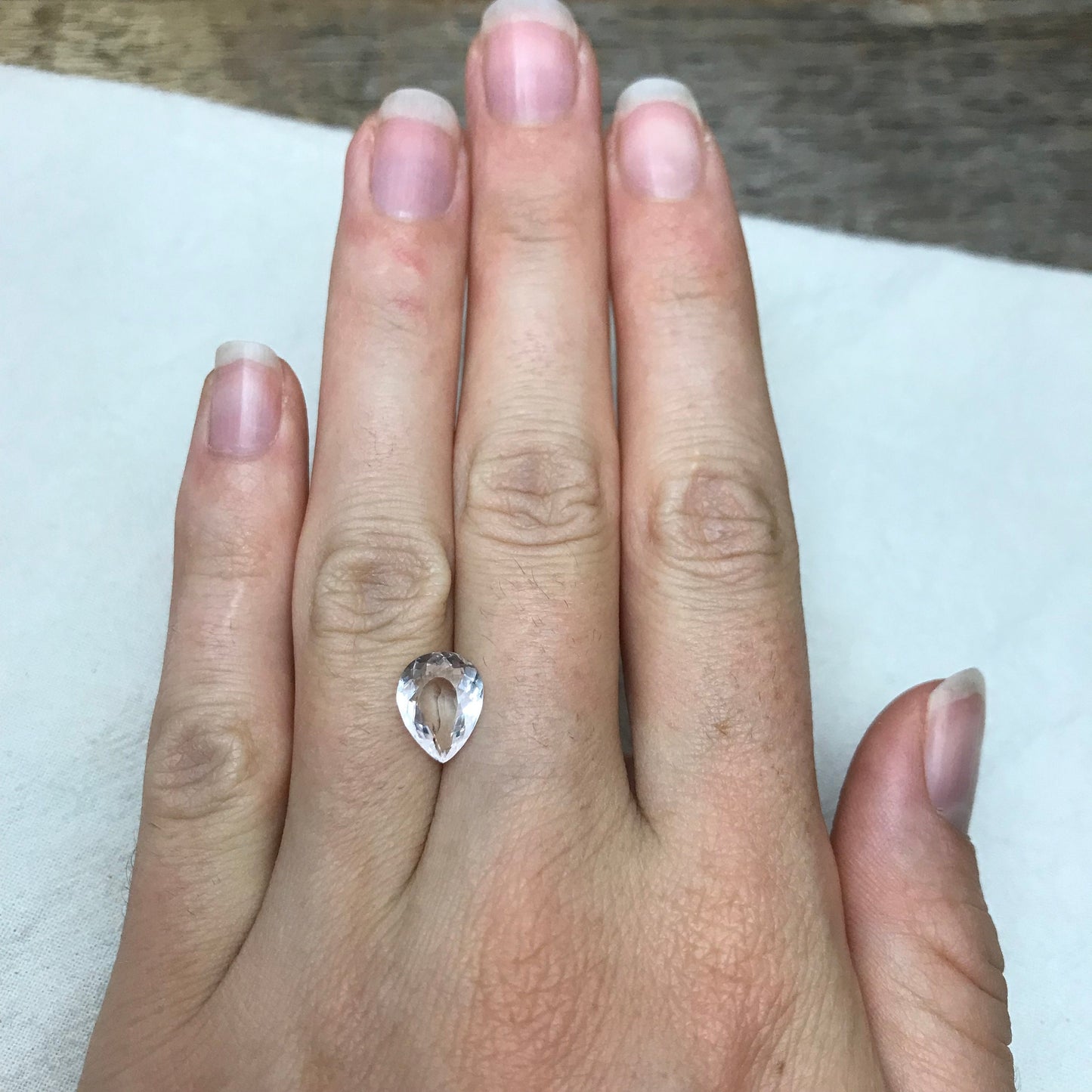 2 CT Very Light Morganite 10x8mm Pear Cut, Nearly Colorless Pink Beryl Loose Gemstone,