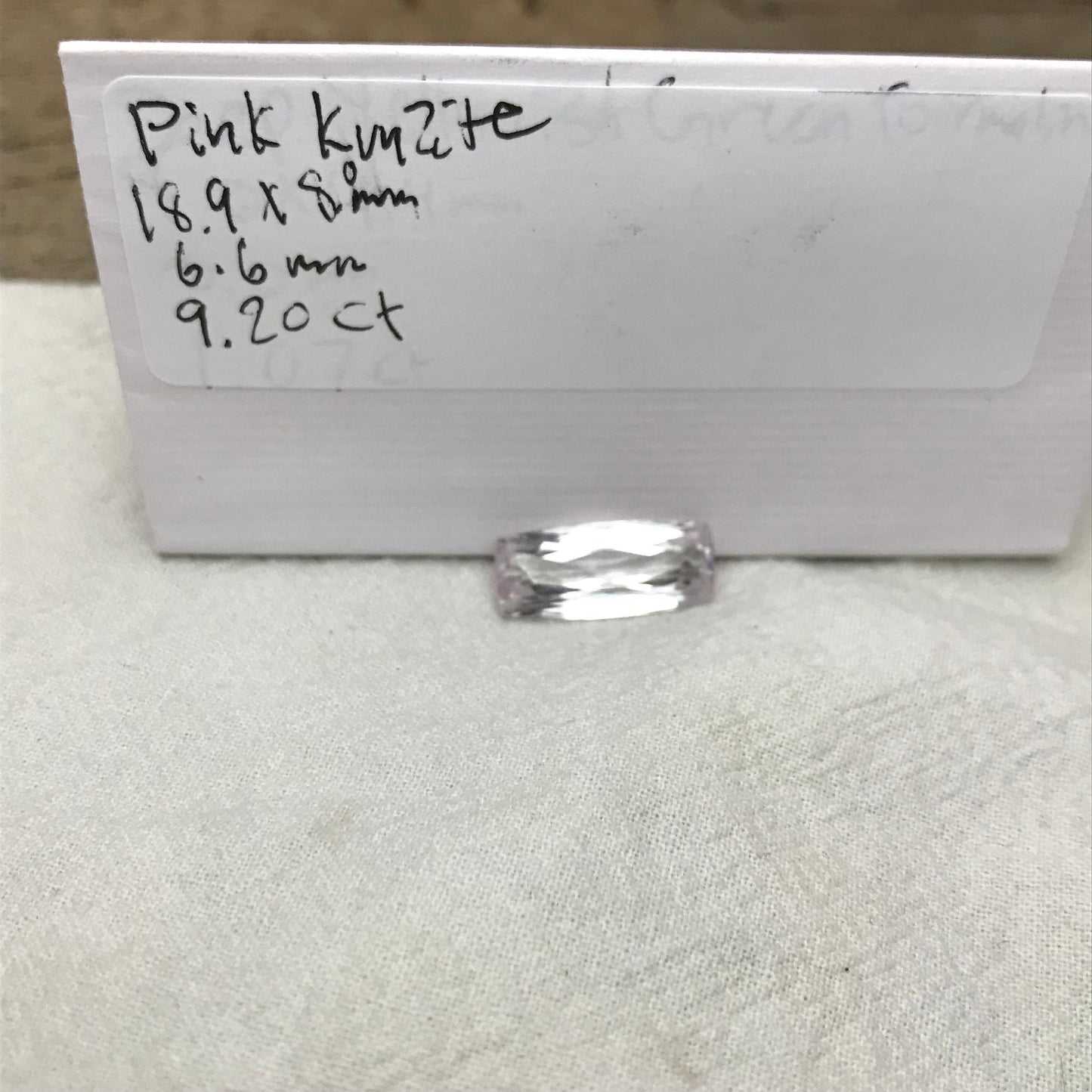 9.20 ct Pink Kunzite 19x8mm Cushion Cut, Antique Cushion, Imperfect Gem, Faceted Loose Gemstone,