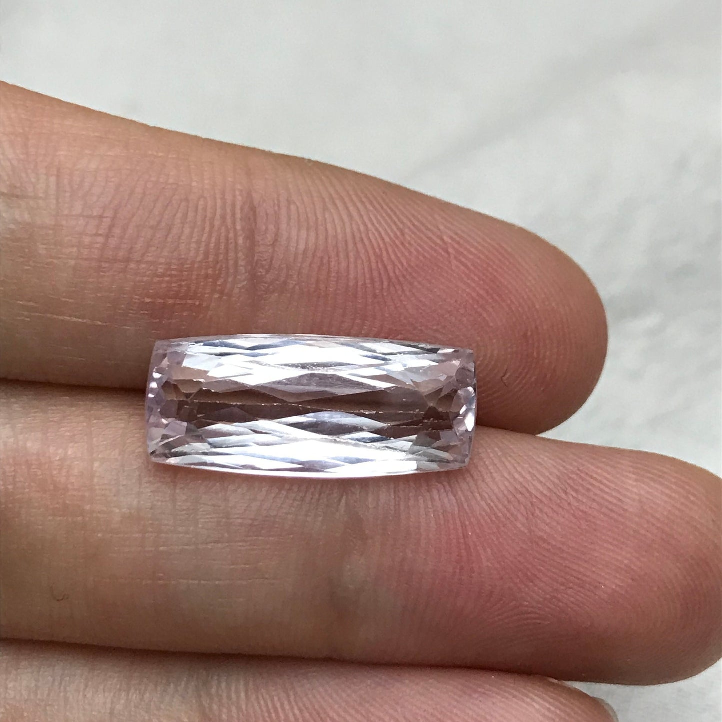 9.20 ct Pink Kunzite 19x8mm Cushion Cut, Antique Cushion, Imperfect Gem, Faceted Loose Gemstone,