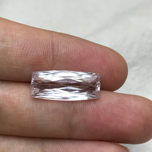 9.20 ct Pink Kunzite 19x8mm Cushion Cut, Antique Cushion, Imperfect Gem, Faceted Loose Gemstone,
