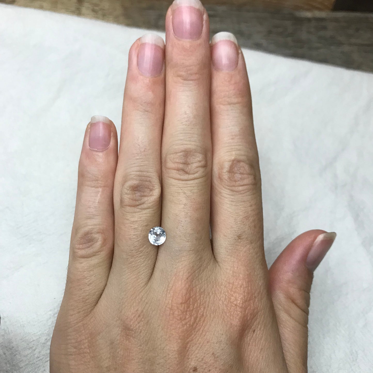 Natural Light Sapphire 6x5.5mm Oval 1.02 Carat Loose Faceted Corundum Light Ice Blue Sapphire, Nearly Colorless, Almost White Sapphire