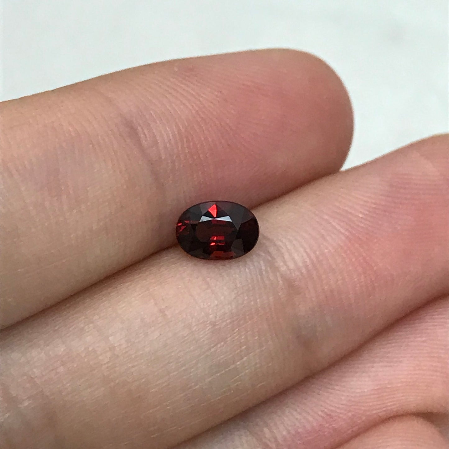 Natural Pyrope Garnet,0.91 Carat, 6.6x4.7mm Oval cut Deep Red Garnet, Faceted Oval Cut Red Garnet, Near 6.5x4.5mm