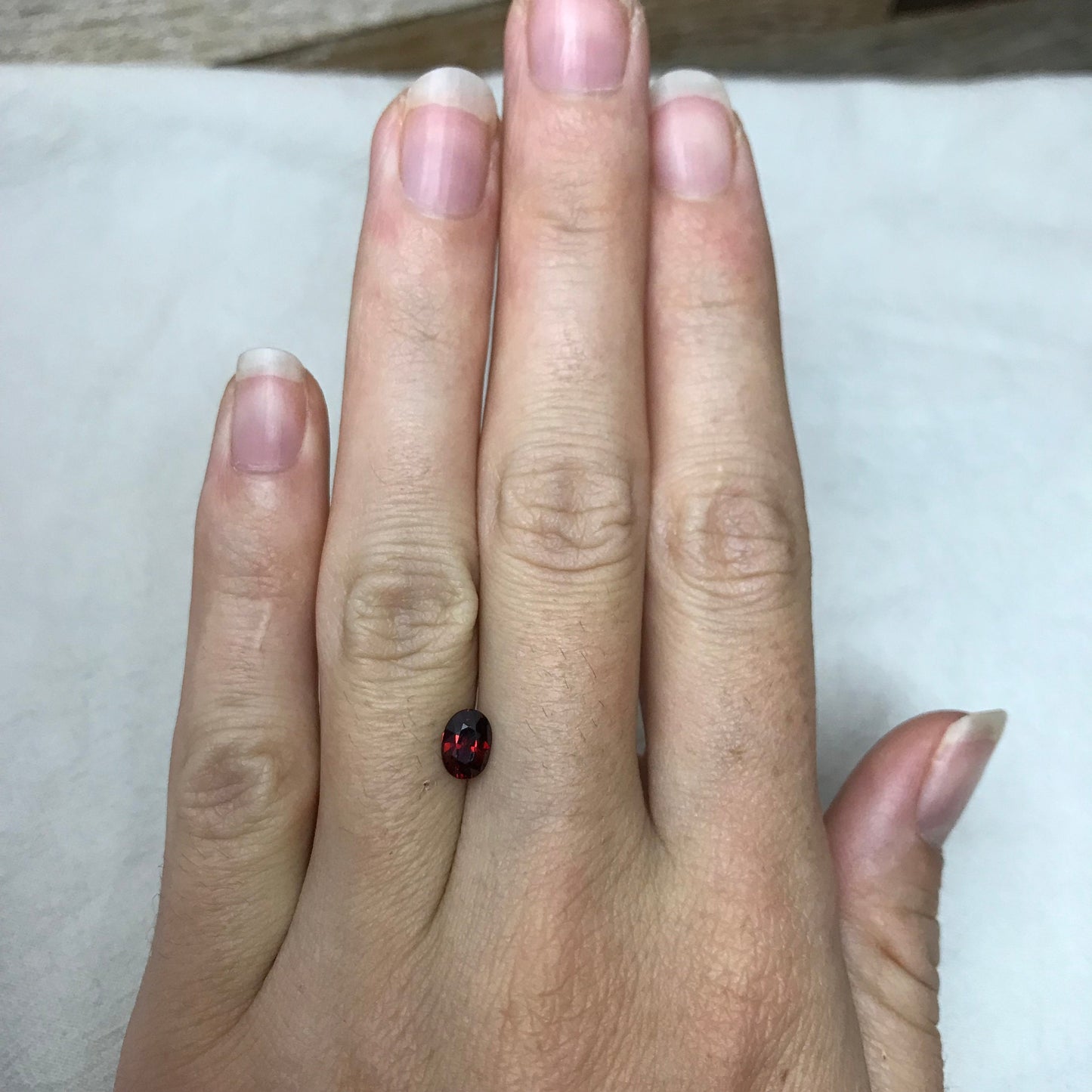 Natural Pyrope Garnet,0.91 Carat, 6.6x4.7mm Oval cut Deep Red Garnet, Faceted Oval Cut Red Garnet, Near 6.5x4.5mm