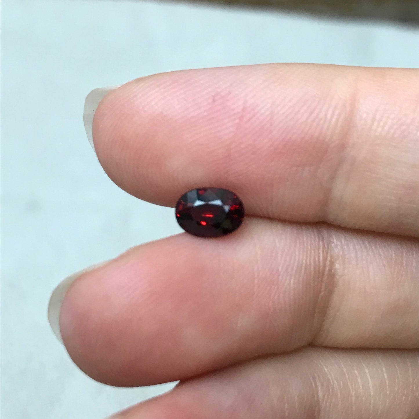 Natural Pyrope Garnet,0.91 Carat, 6.6x4.7mm Oval cut Deep Red Garnet, Faceted Oval Cut Red Garnet, Near 6.5x4.5mm