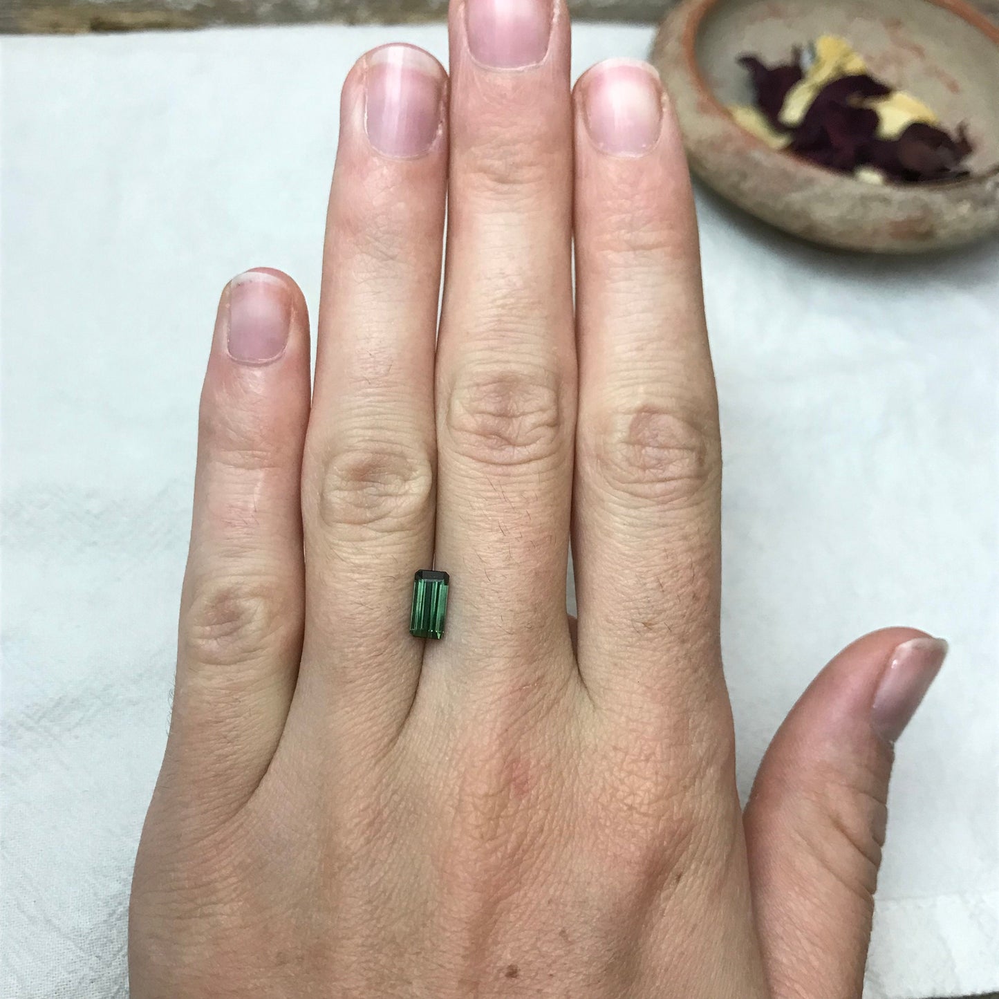 8x4mm Natural Deep Green Tourmaline 1.10 CT, Long Octagon Cut Faceted Loose Gemstone, Earth Mined Gem