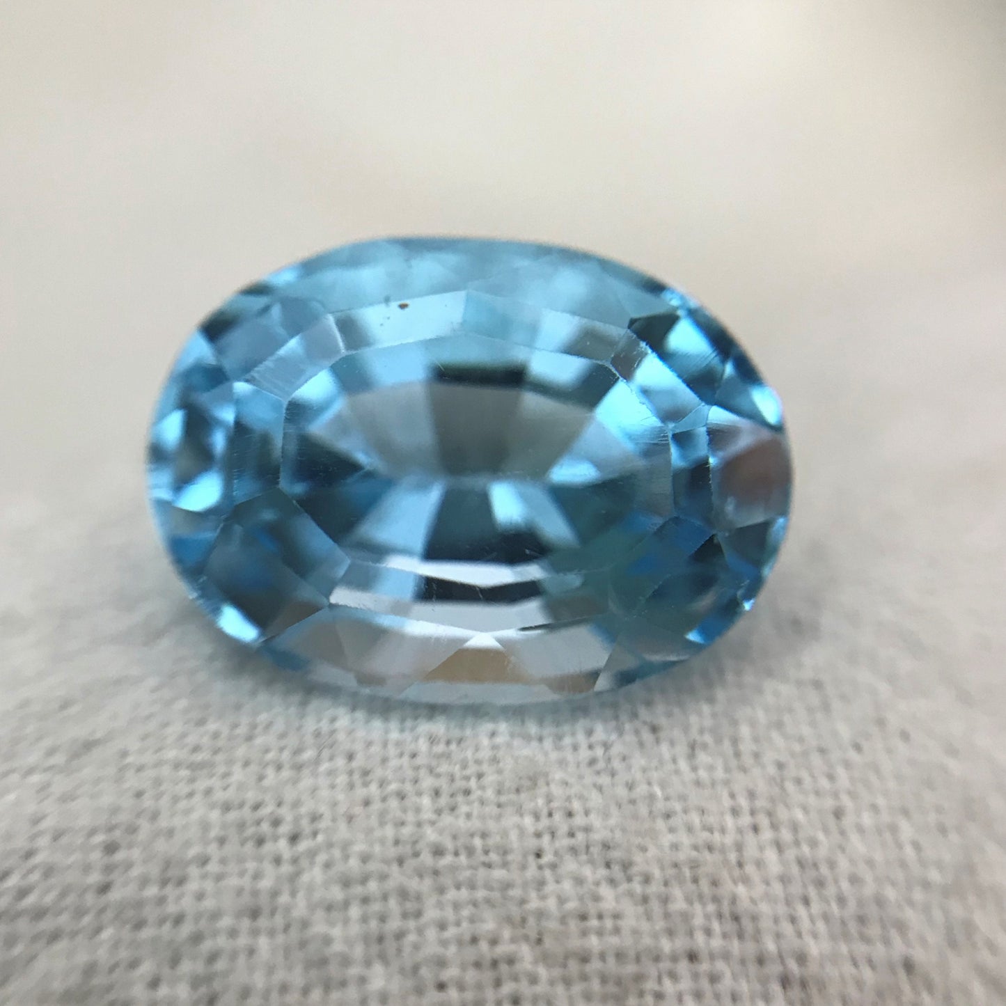 12.44 Carats Blue Topaz Oval Cut 15.5x11.5mm Loose Gem, Faceted Real Topaz, Unmounted December Birthstone US Seller
