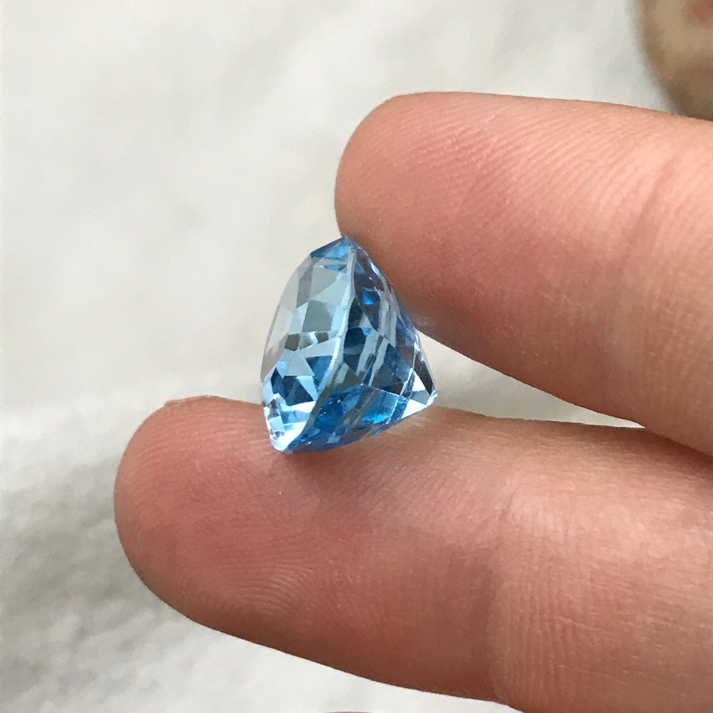 12.44 Carats Blue Topaz Oval Cut 15.5x11.5mm Loose Gem, Faceted Real Topaz, Unmounted December Birthstone US Seller