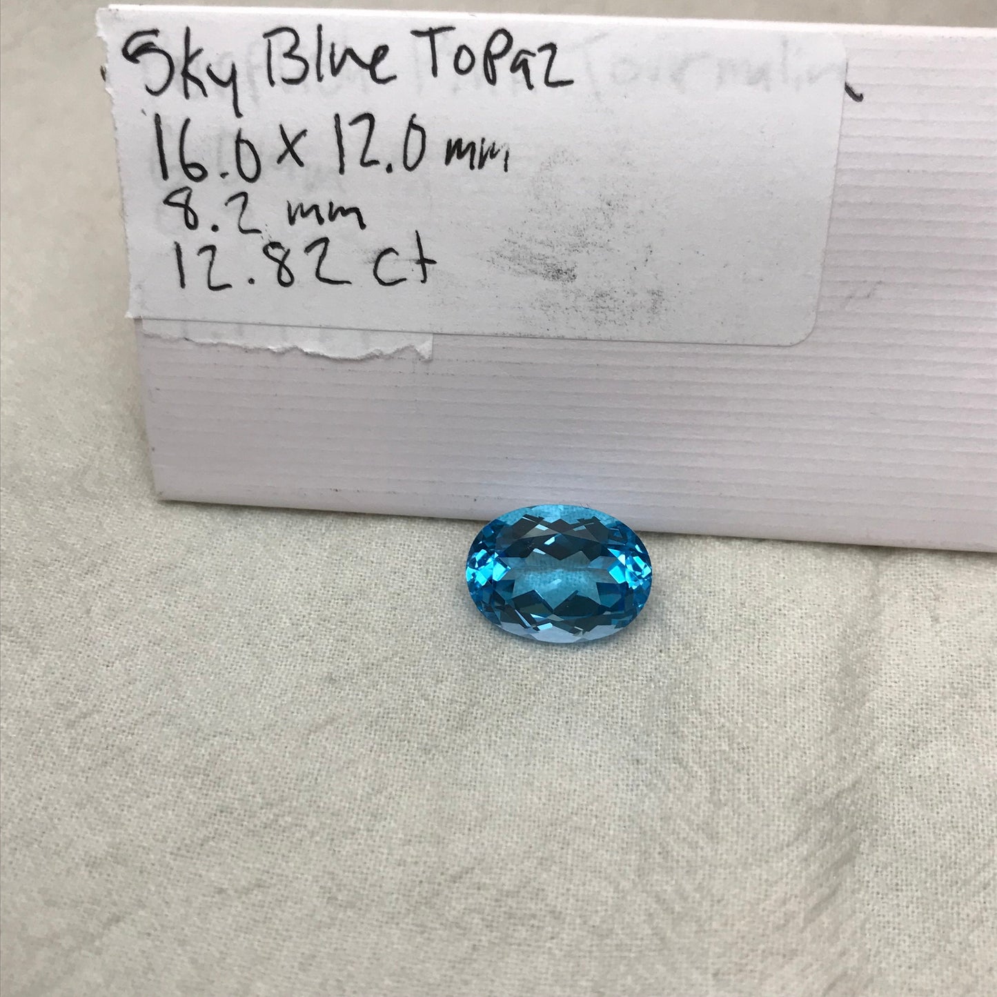 16x12mm Blue Topaz Oval Cut 12.82 Carat, Loose Gem, Faceted Real Topaz, Reclaimed Gems, December Birthstone US Seller