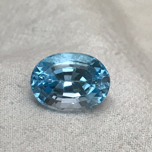 12.44 Carats Blue Topaz Oval Cut 15.5x11.5mm Loose Gem, Faceted Real Topaz, Unmounted December Birthstone US Seller
