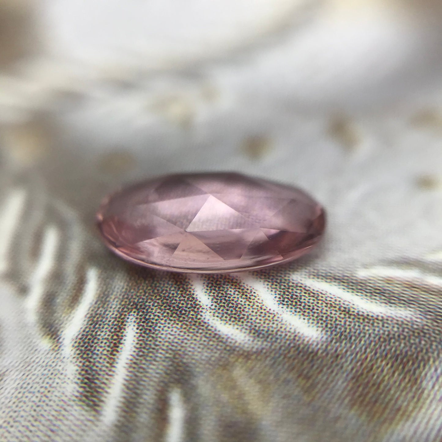 Natural Pink Tourmaline 1.04 carat 10x6 mm Long Oval Rose Cut, Unmounted Faceted Loose Gemstone for Jewelry Setting, Carnation Pink