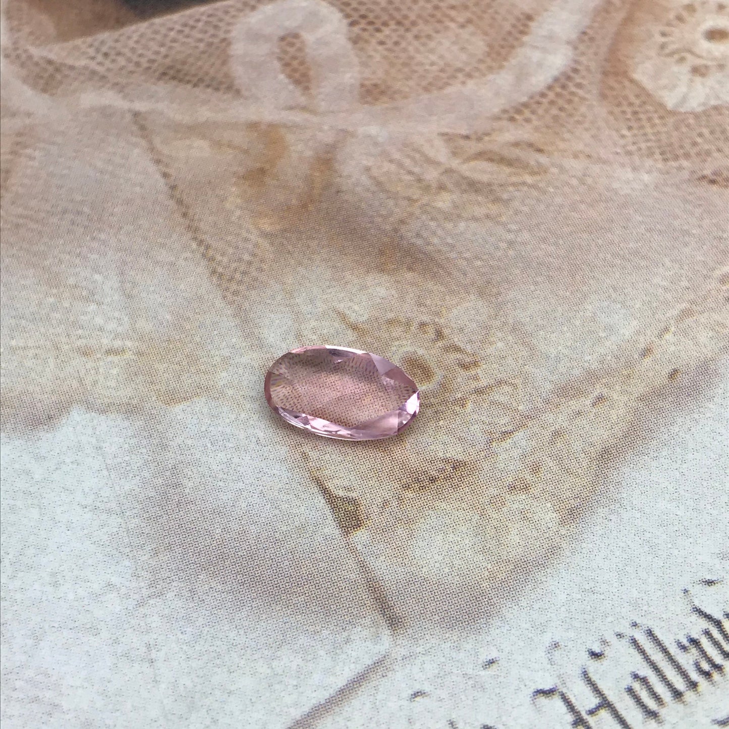 Natural Pink Tourmaline 1.04 carat 10x6 mm Long Oval Rose Cut, Unmounted Faceted Loose Gemstone for Jewelry Setting, Carnation Pink