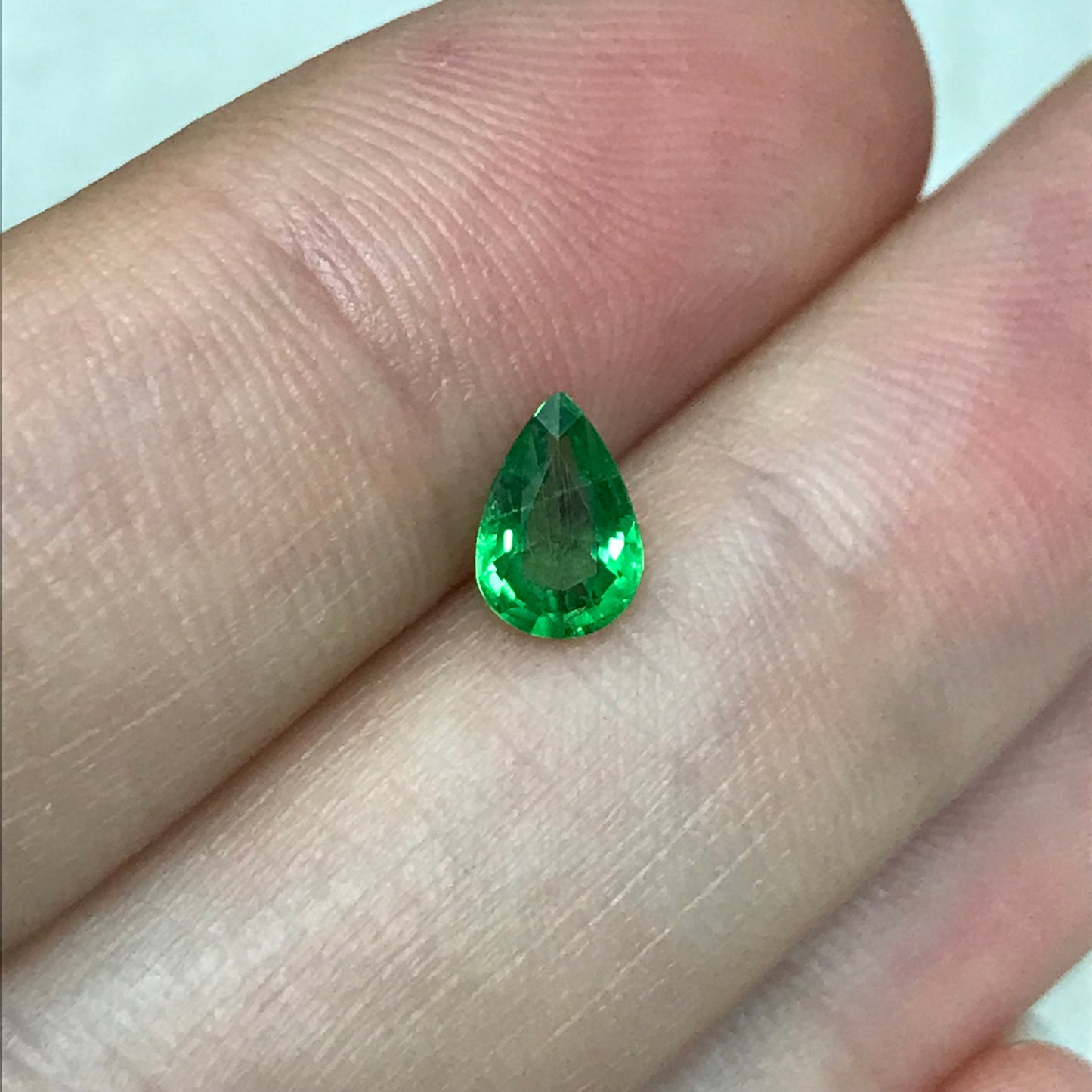 0.67 Natural Green Tsavorite Garnet 6.8x4.7mm Pear Cut, Faceted Loose over 1/2 carat Rich Green Tsavorite, Emerald Color